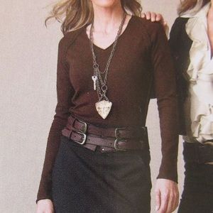 CAbi Style 632 Brown V Neck Sweater